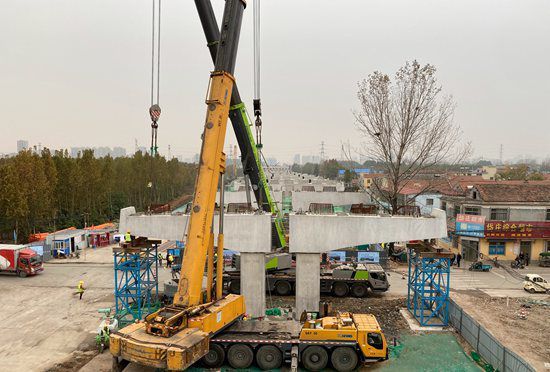 建设再提速!中建八二济宁共青团路北延高铁连接线项目完成主线盖梁施工